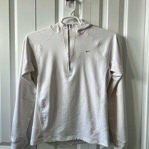 Nike White Dri-FIT Half-Zip Hoodie